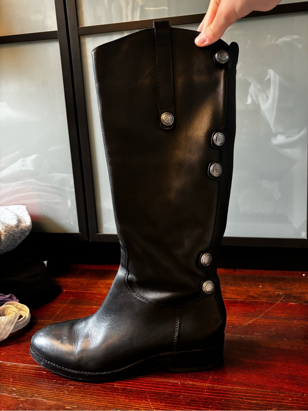 Arturo Chiang Black Leather Riding Boots Women’s 9.5